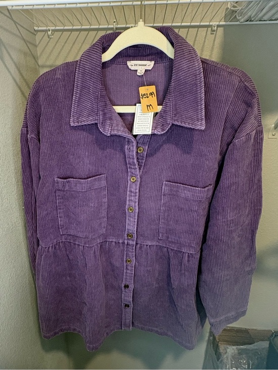 eesome Jackets & Blazers - eesome Purple Corduroy Utility Jacket